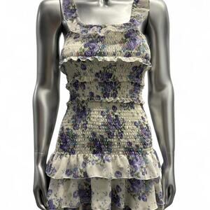 Fbz cream floral ruffle dress